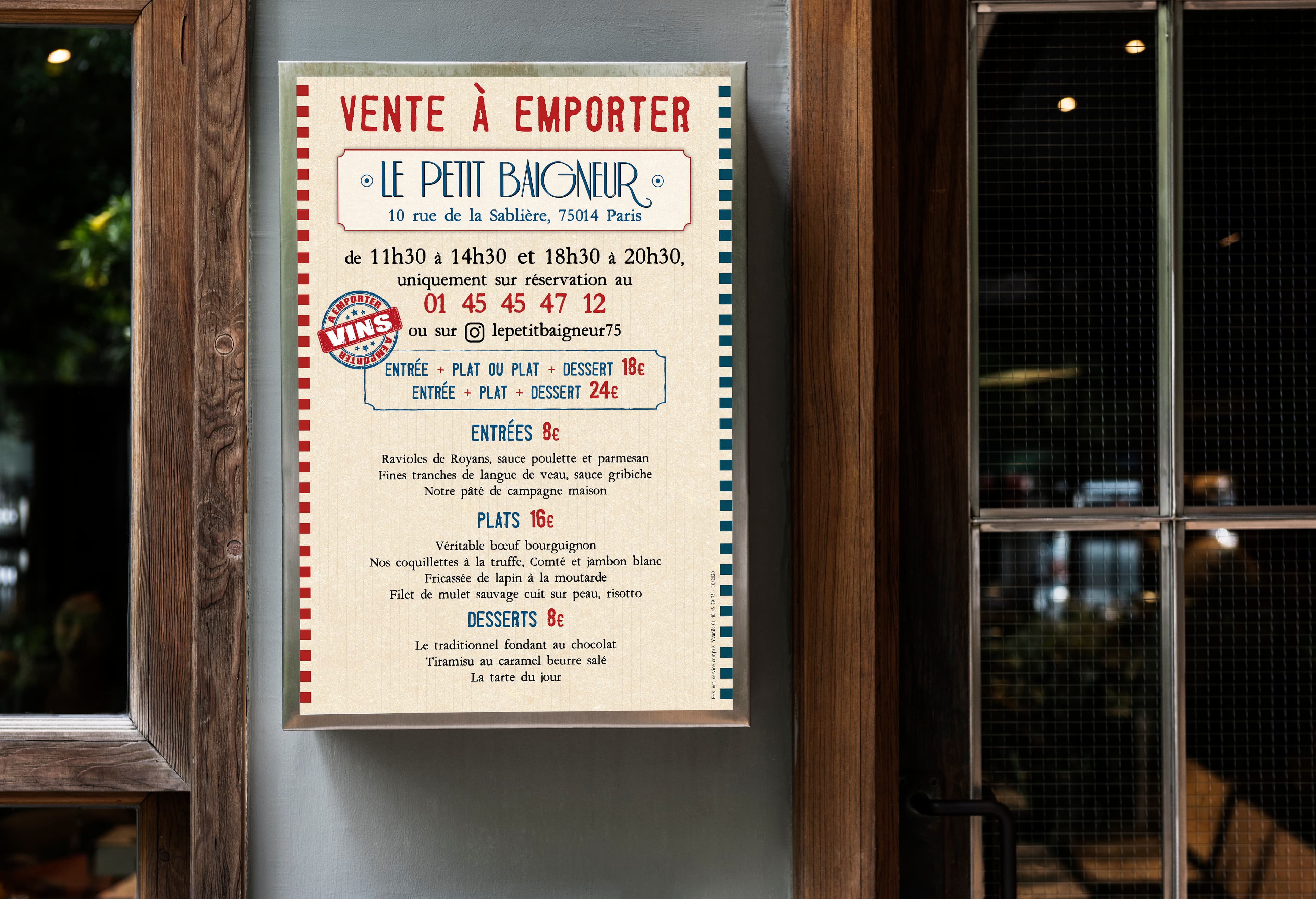 Porte menu exterieur LE PETIT BAIGNEUR